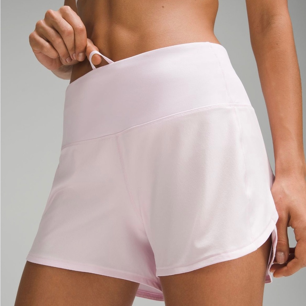 Lululemon Speed Up high rise pink shorts 4” *lined*